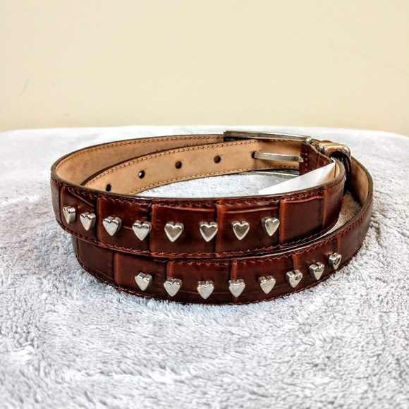Talbots Accessories - NWT Talbots Leather Belt w/Silver Hearts Sz M